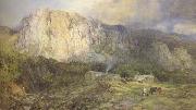 Henry Clarence Whaite,RWS Castle Rock,Cumberland (mk46) oil painting artist